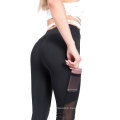 New product sexy mesh transparent breathable sports with pockets yoga pants tights women